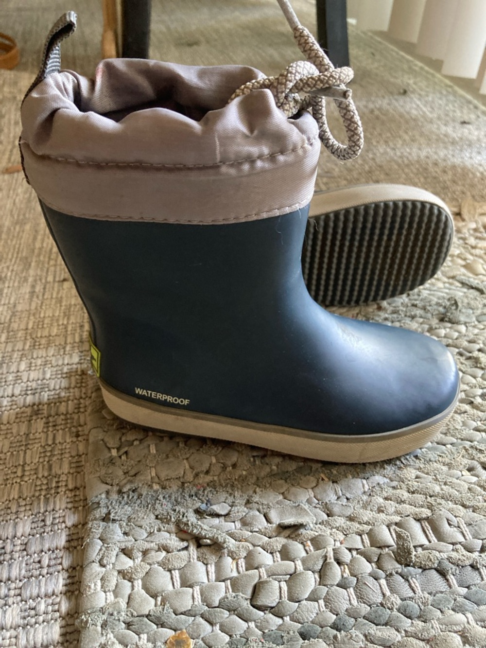 Western Chief Navy and Taupe Kids Waterproof Rain Boots